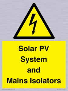 Solar PV System and Mains Isolators